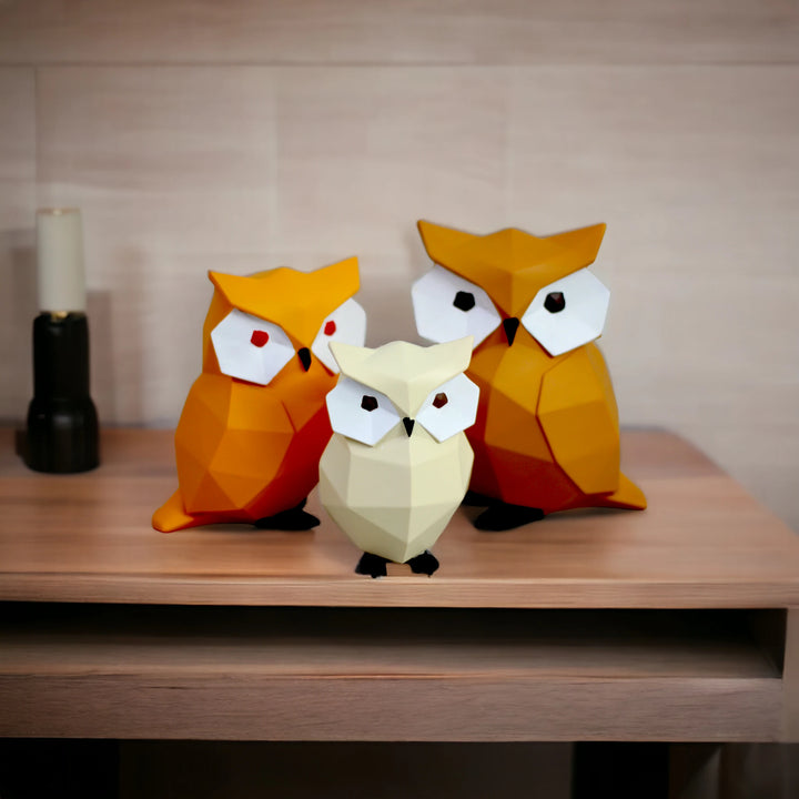 Hooter Family - Set of 3 Owl Figurines