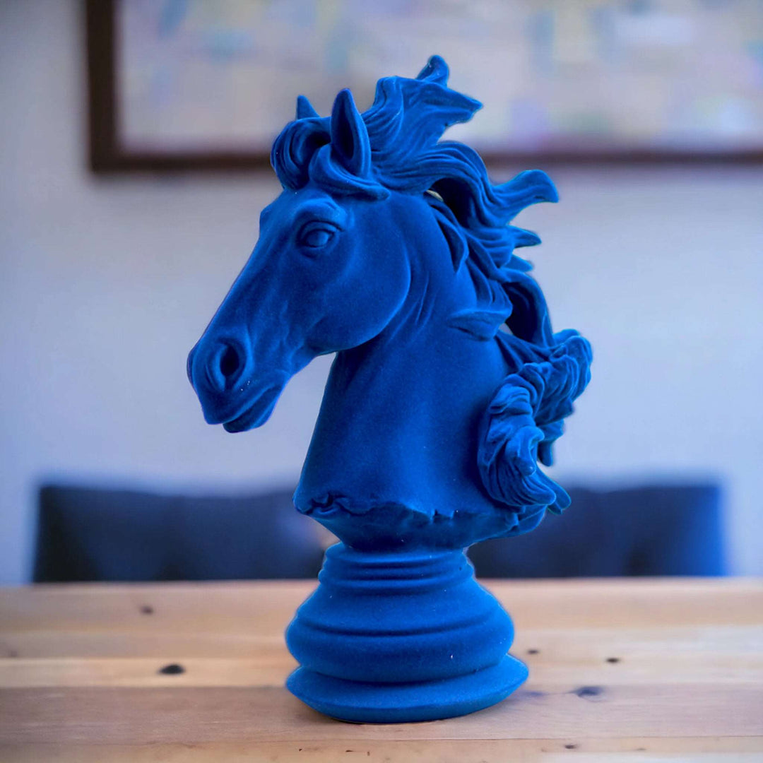 Horse Head Blue Velvet Finish