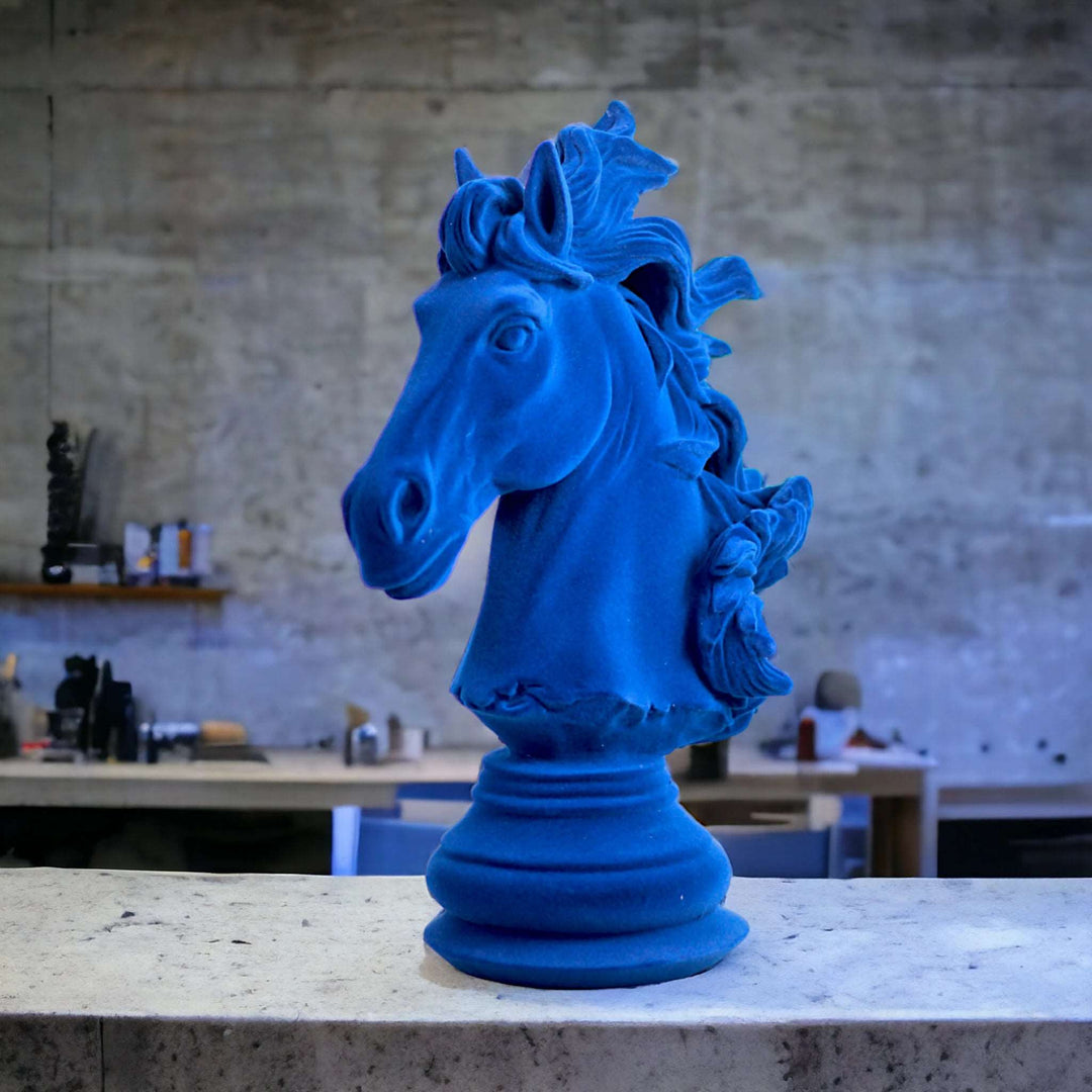 Horse Head Blue Velvet Finish