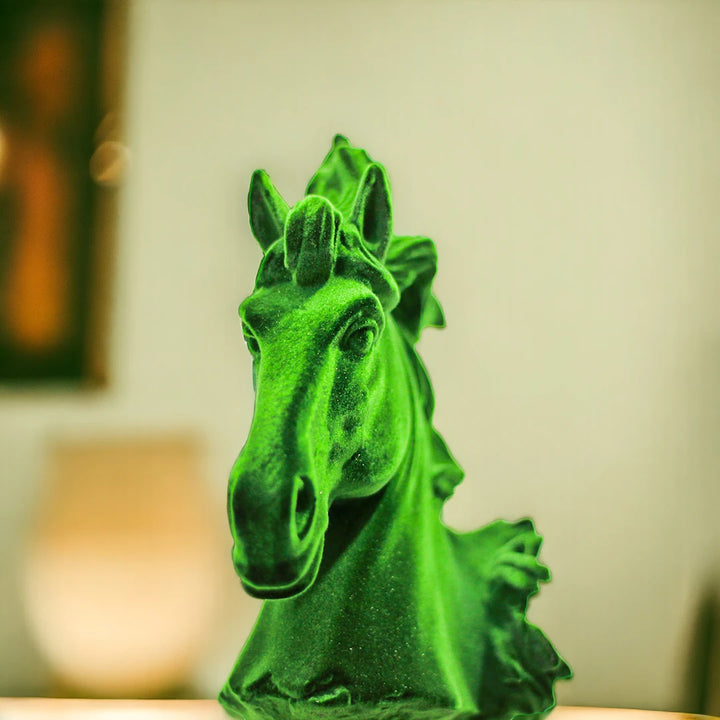 Horse Head Green Velvet Finish