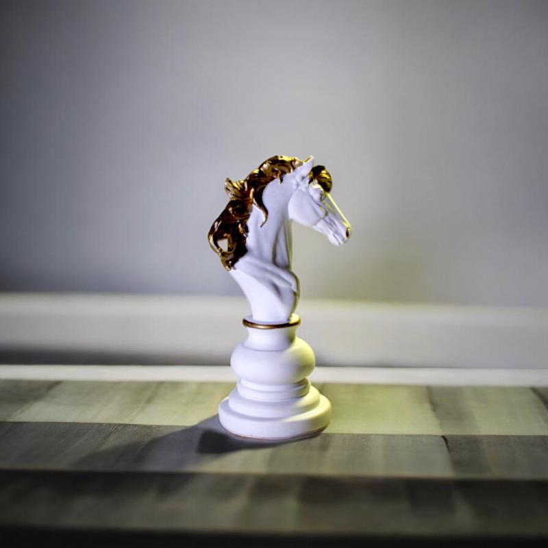 Knight Chess Decor - White