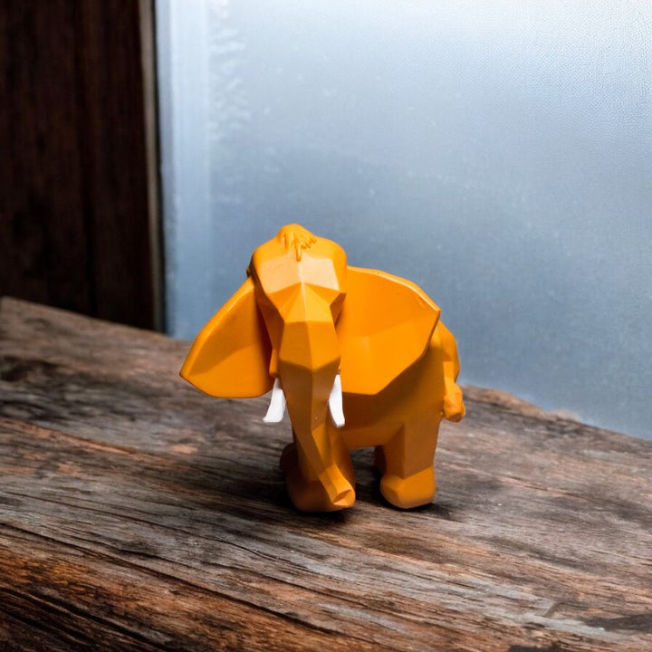 Geometric Elephant Figurine Small Orange