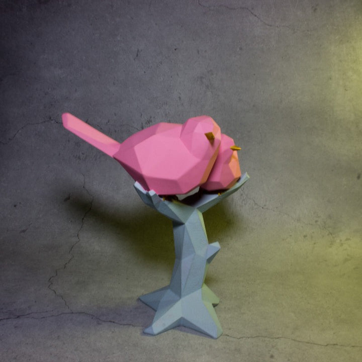 Geometric Lovebirds Resin Sculpture