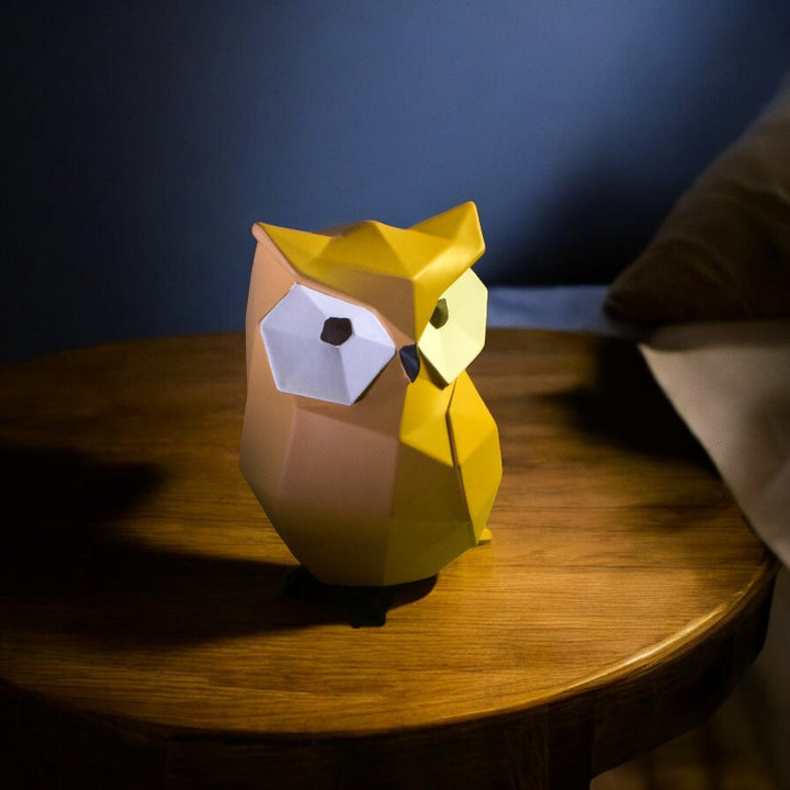 Geometric Owl Figurine - Brown