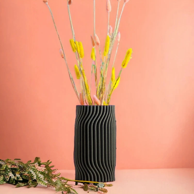 3D Printed Black Ceramic Vase