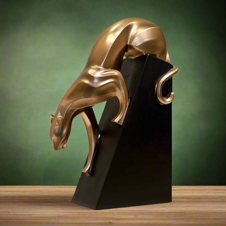 Prowling Panther Resin Sculpture in Bronze Finish