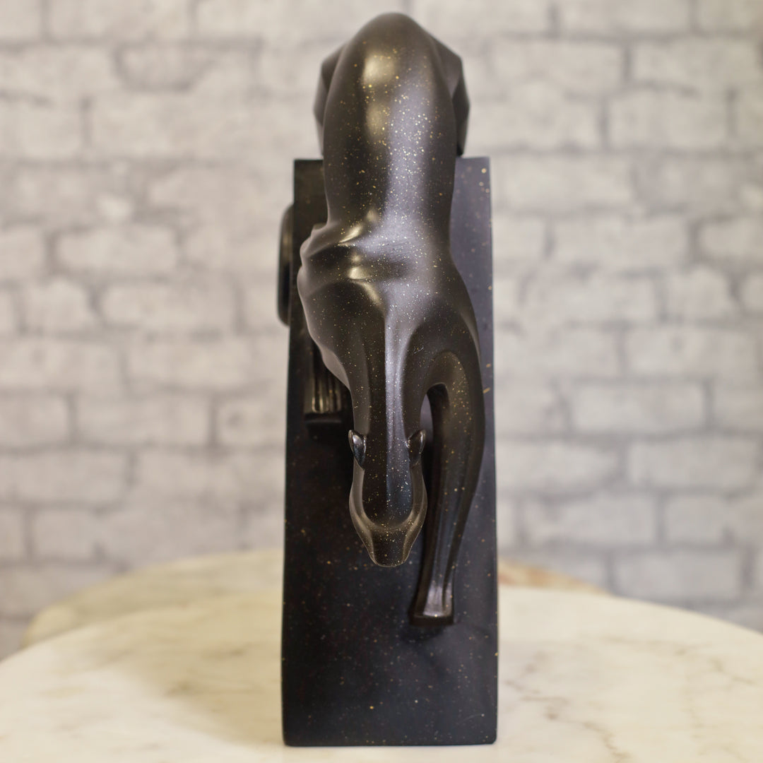 Prowling Panther Resin Sculpture in Spotted Black Texture