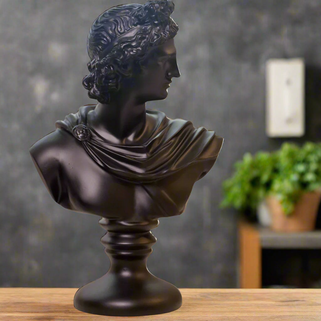 Classic Apollo Bust Resin Sculpture