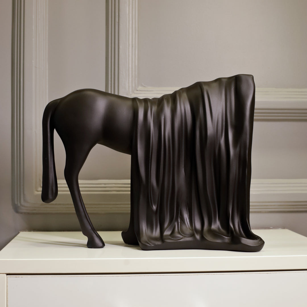 Veiled Horse Resin Sculpture