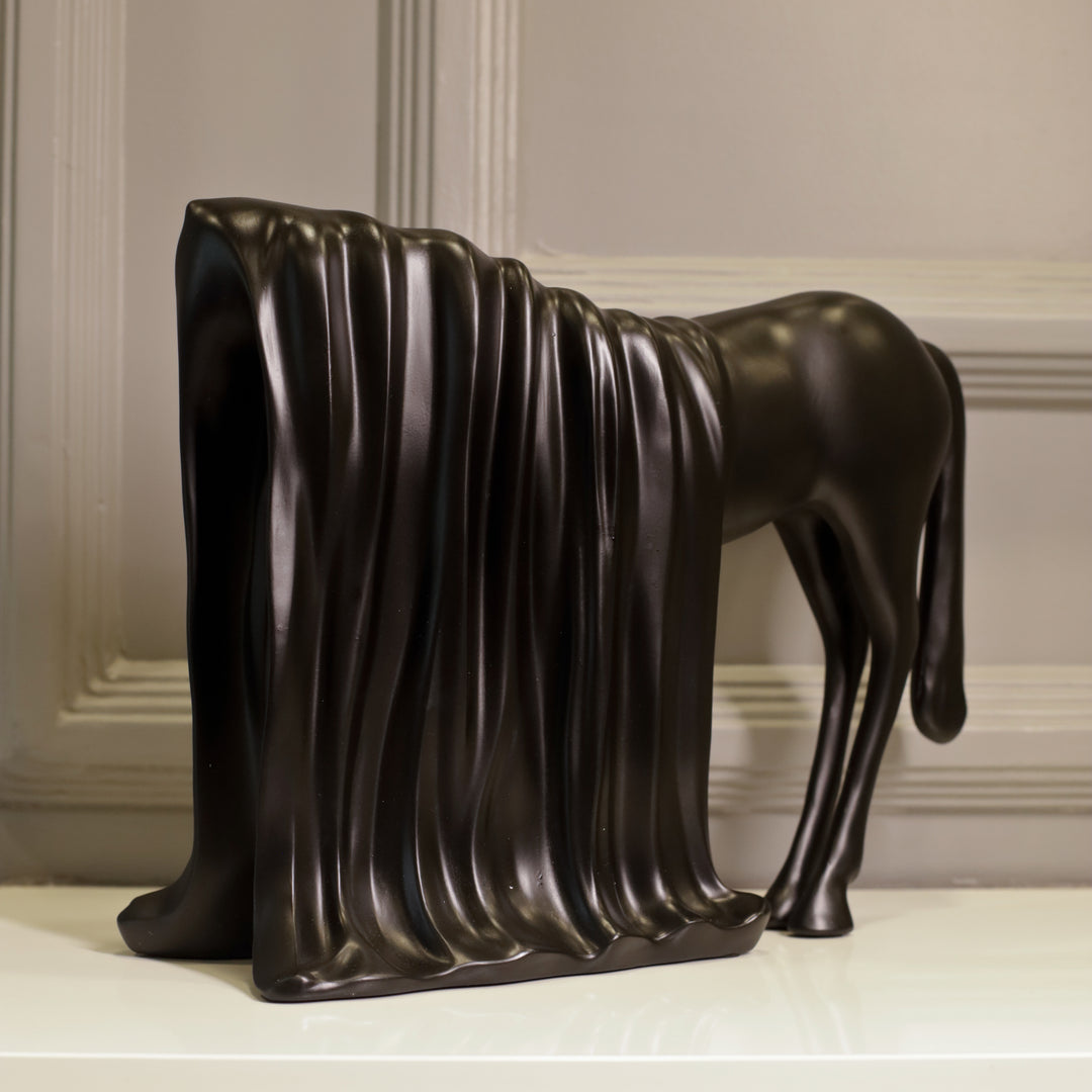 Veiled Horse Resin Sculpture