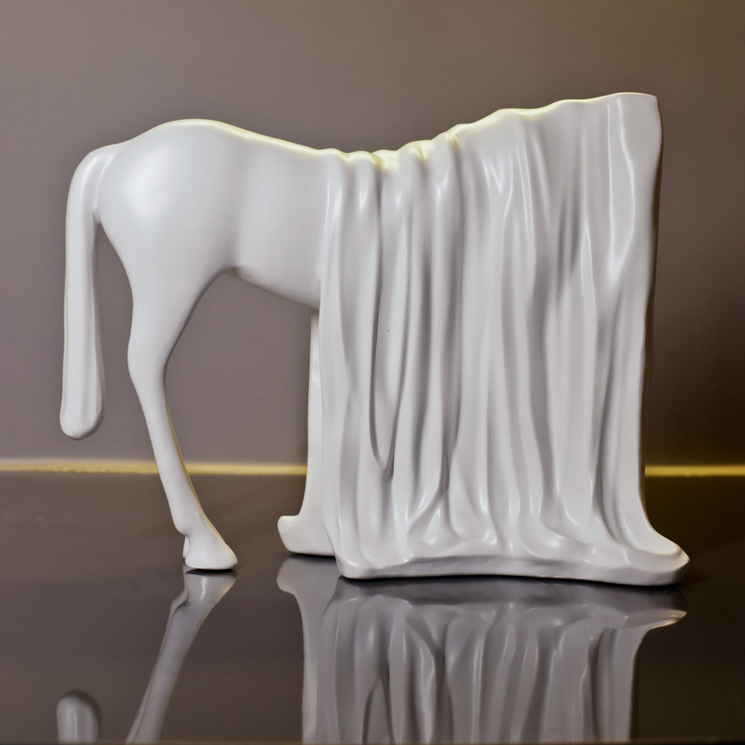 Veiled Horse Resin Sculpture