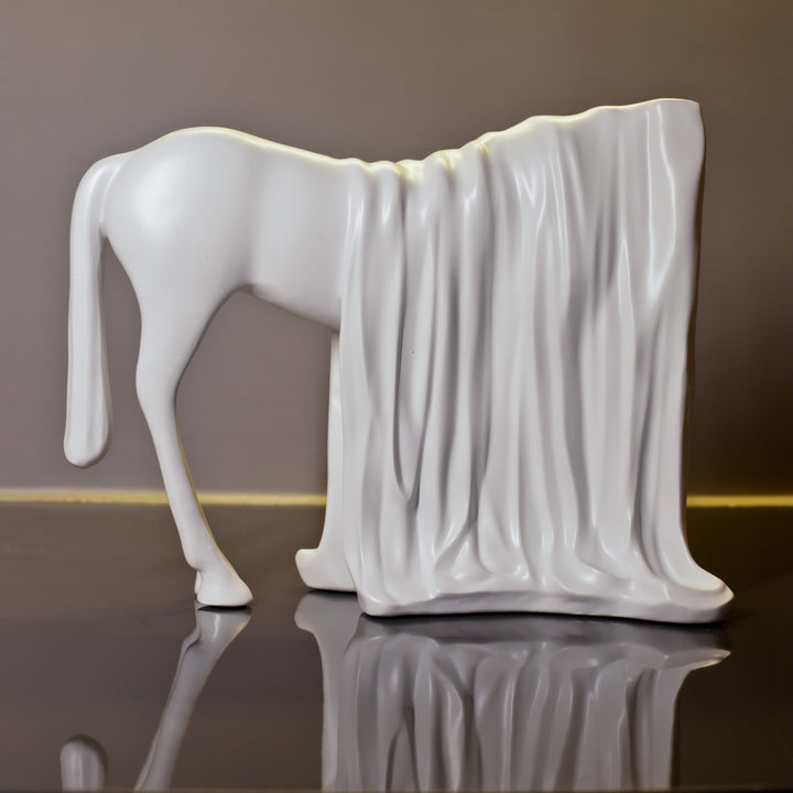 Veiled Horse Resin Sculpture