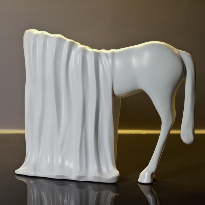 Veiled Horse Resin Sculpture