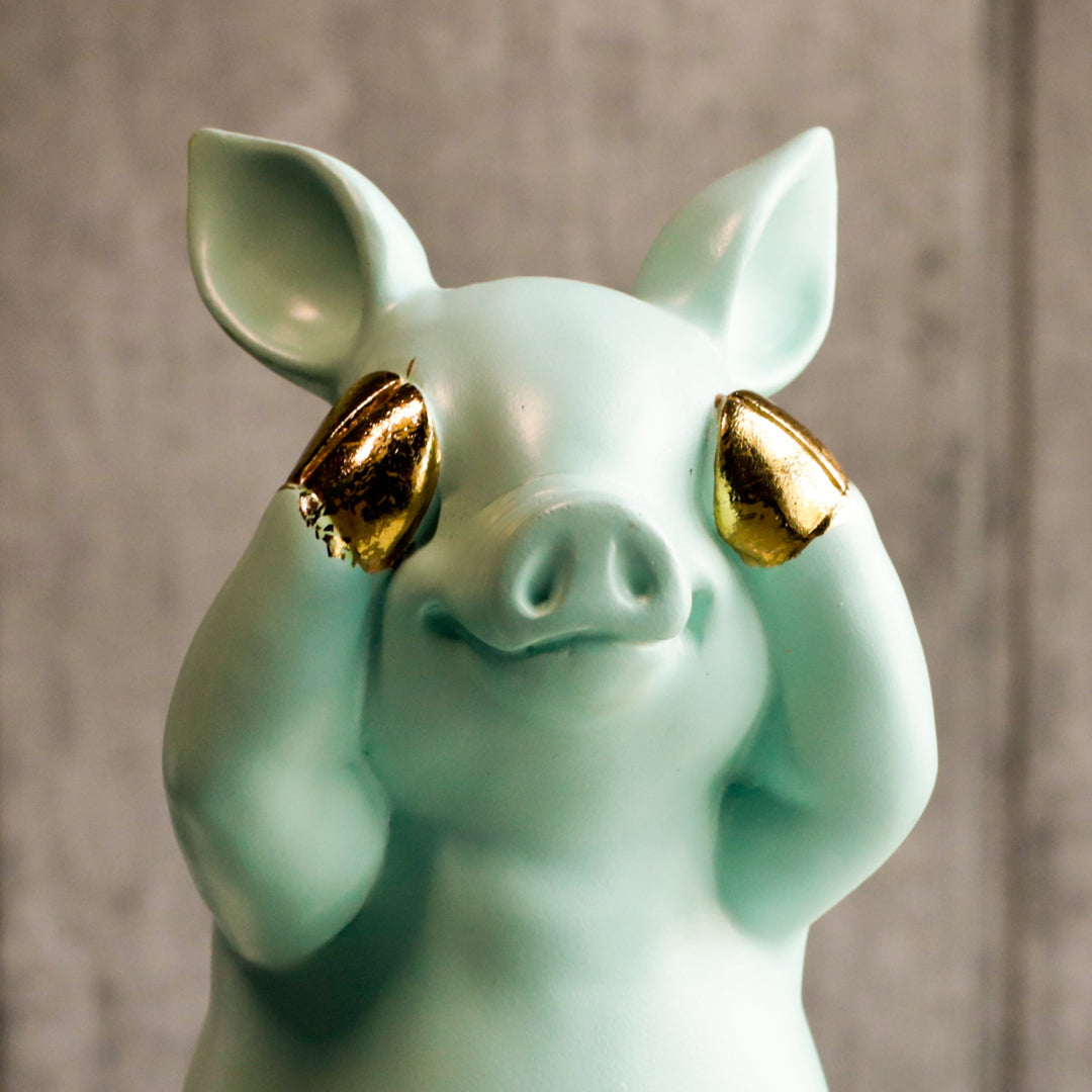 Cute "See No Evil" Resin Sculpture