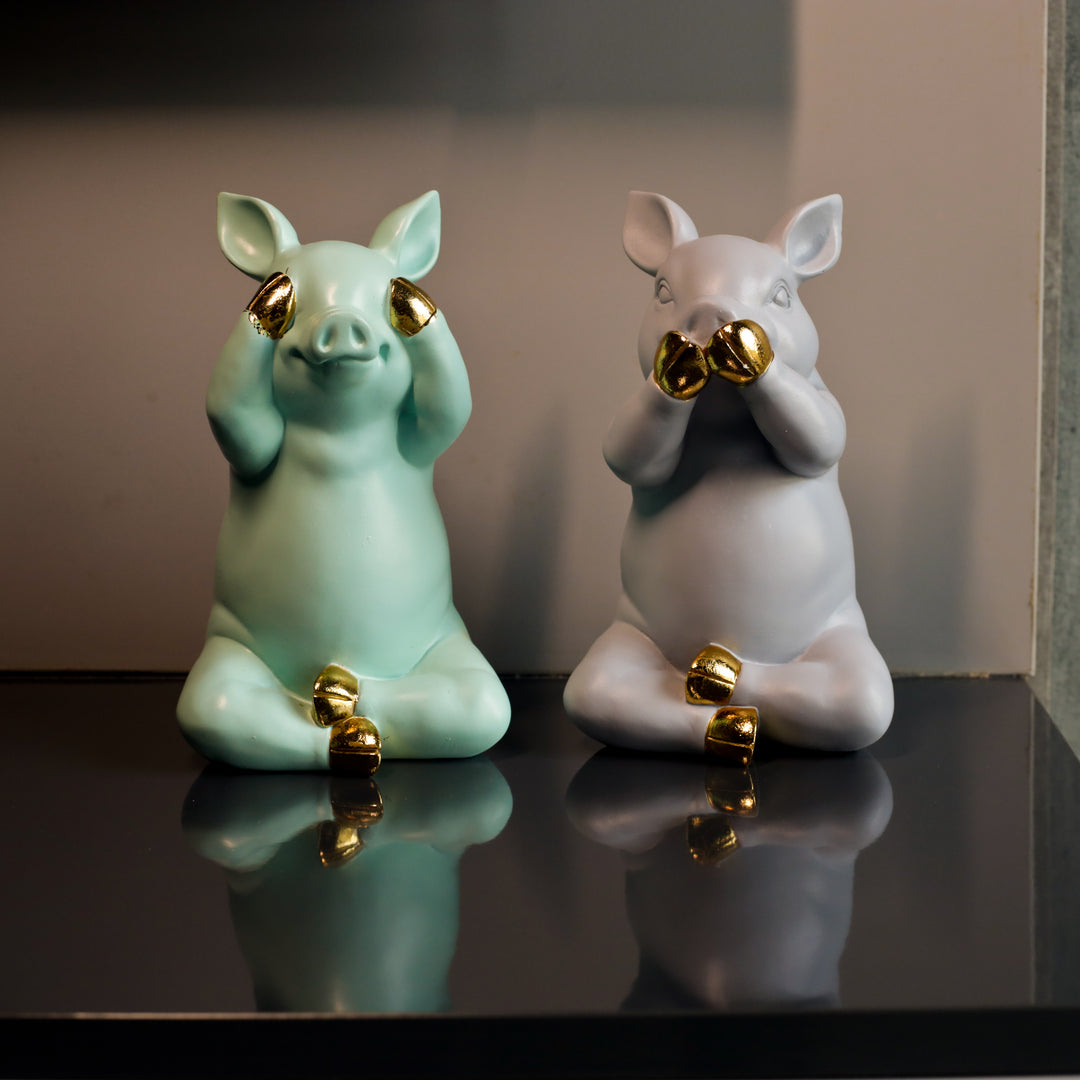 Cute "Say No Evil" Resin Sculpture