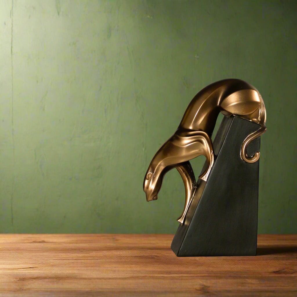 Prowling Panther Resin Sculpture in Bronze Finish