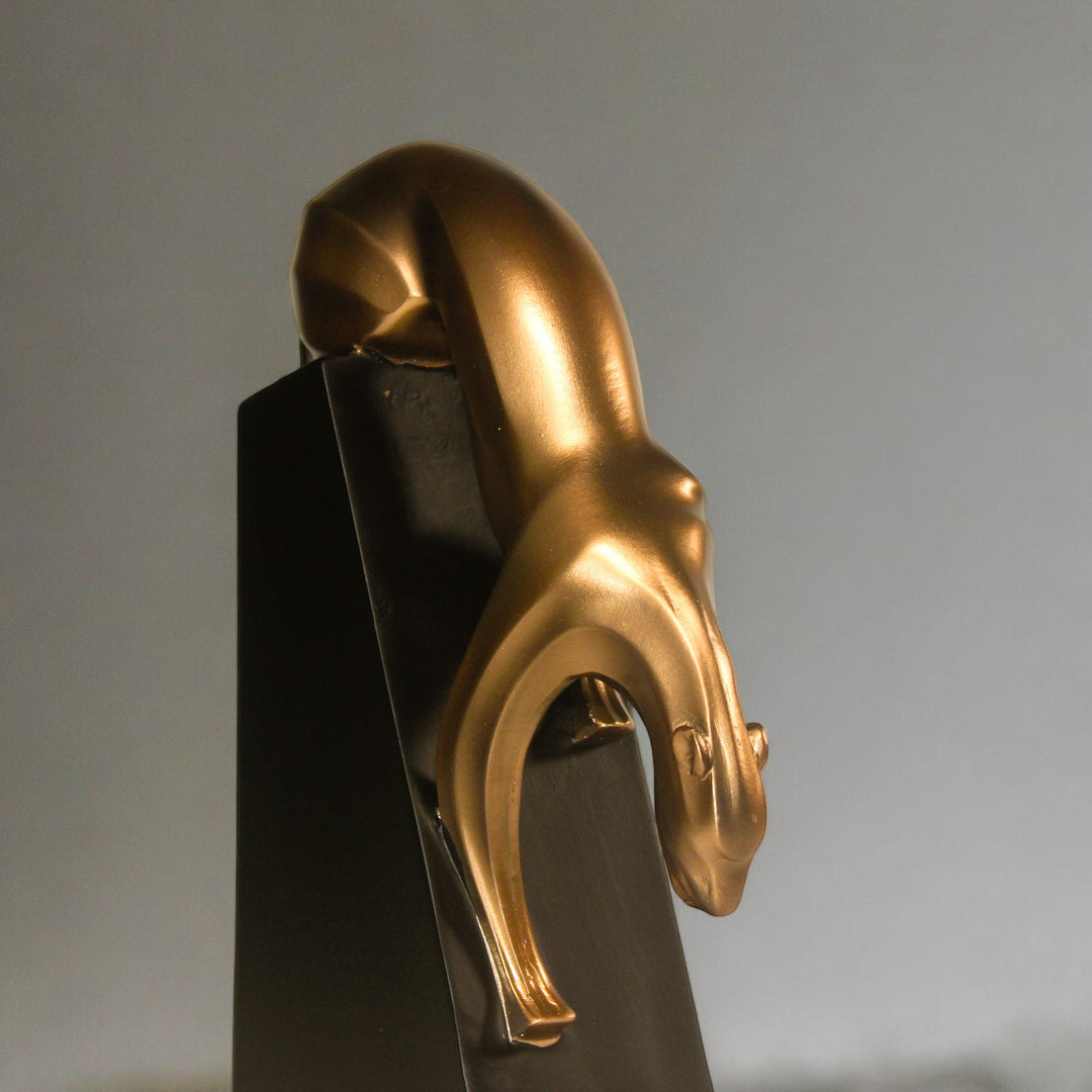 Prowling Panther Resin Sculpture in Bronze Finish