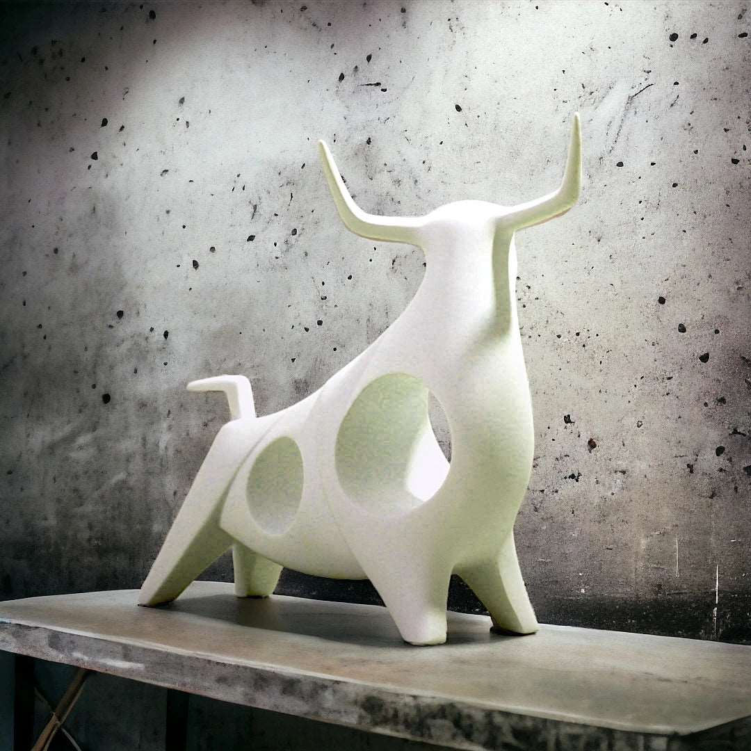 Nordic Bull Resin Sculpture