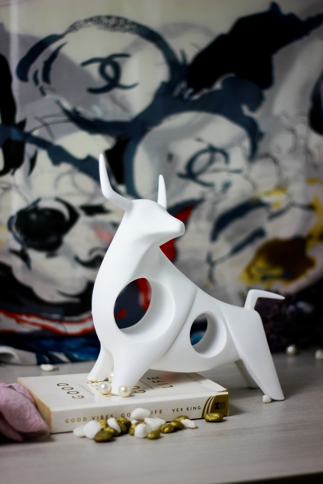 Nordic Bull Resin Sculpture