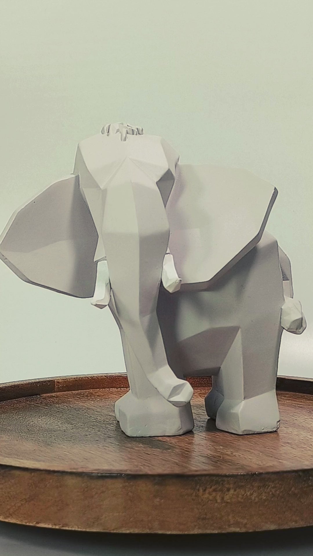 Geometric Elephant Figurine Medium White