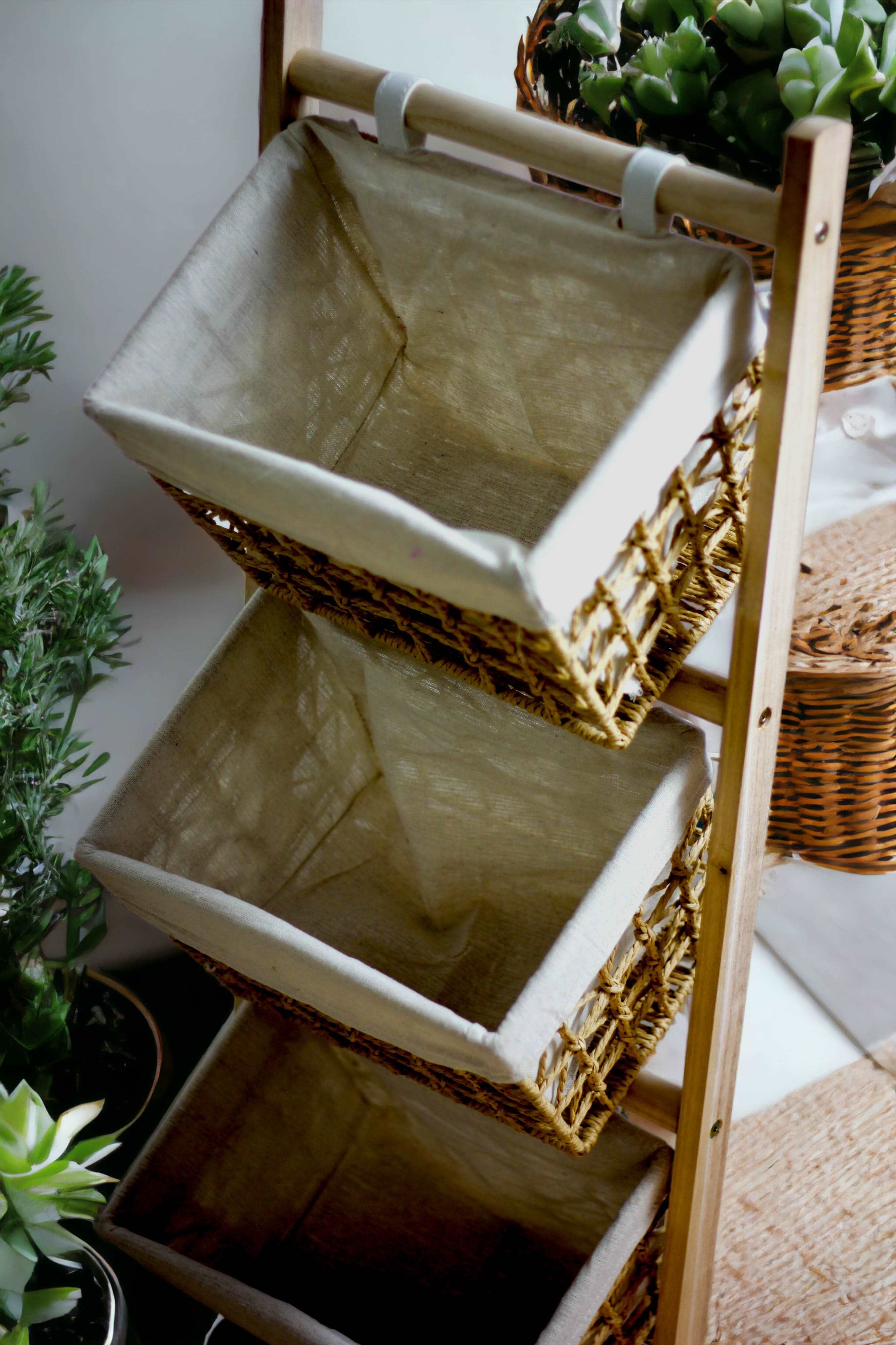 3-Tier Natural Woven Rack - Off White – Décor Helm