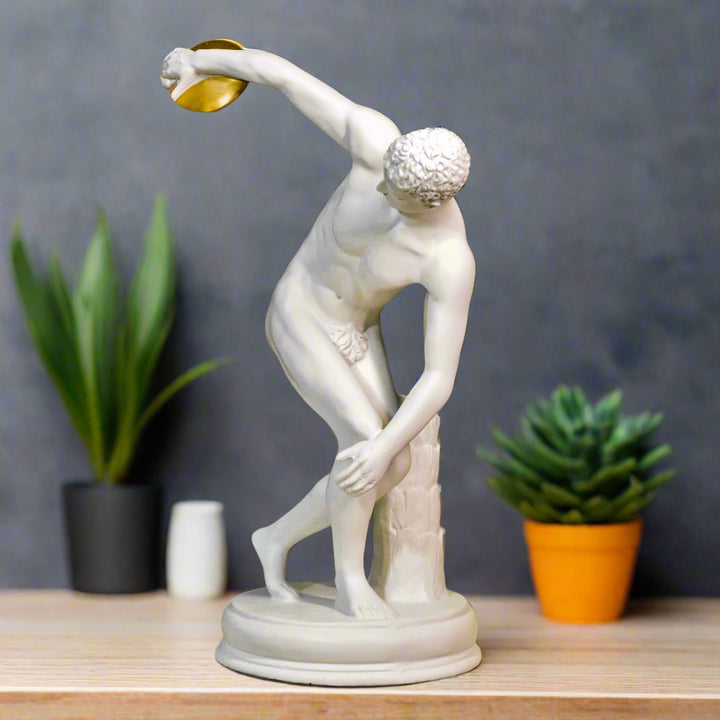 Discus Throwing Athlete Resin Sculpture