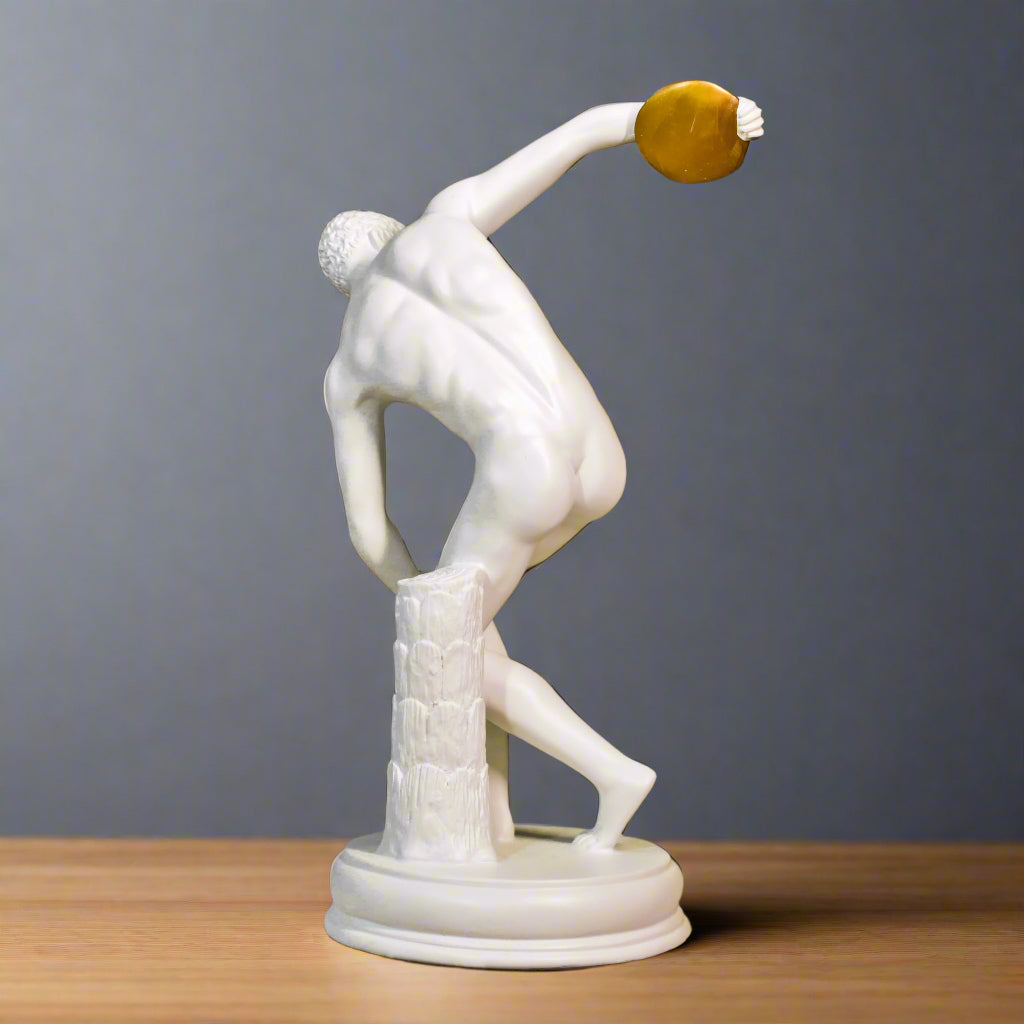 Discus Throwing Athlete Resin Sculpture