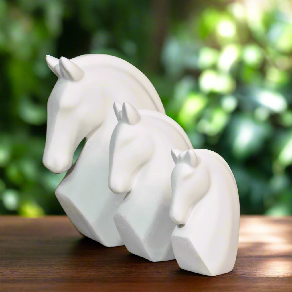 Triple Harmony Horse Resin Decor