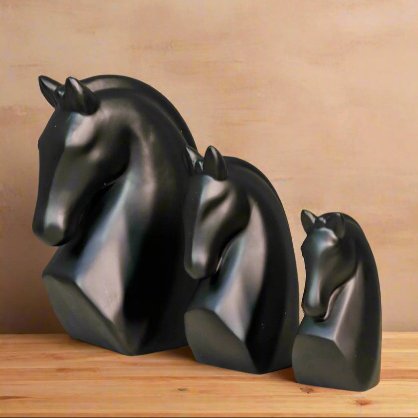 Triple Harmony Horse Resin Decor