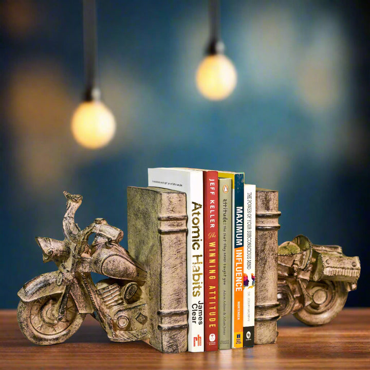 Vintage Motorcycle Bookends