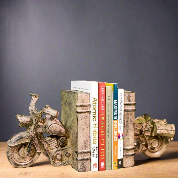 Vintage Motorcycle Bookends