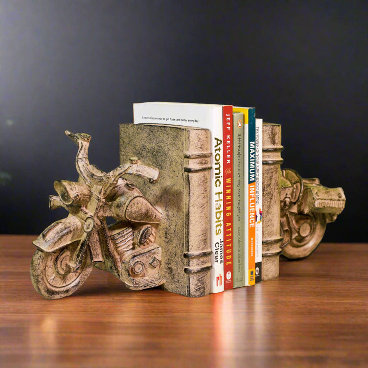 Vintage Motorcycle Bookends