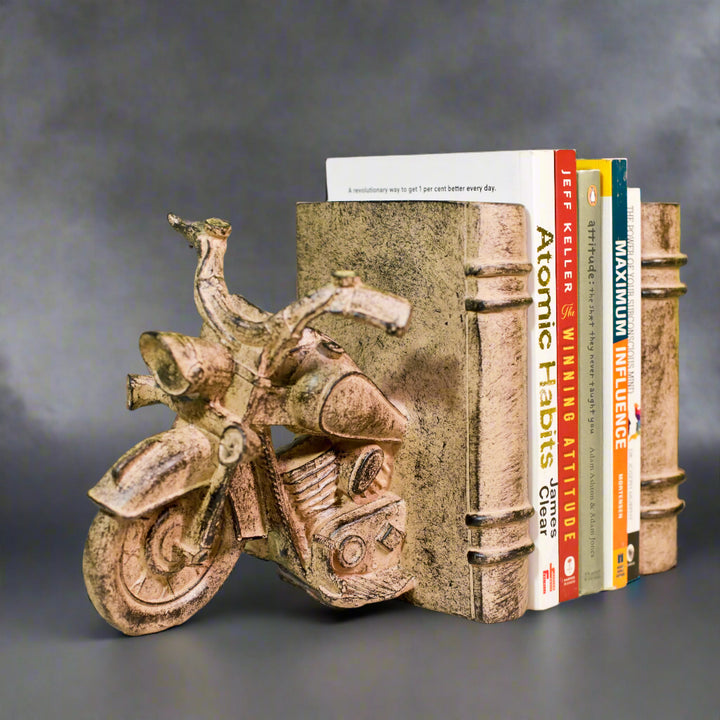 Vintage Motorcycle Bookends