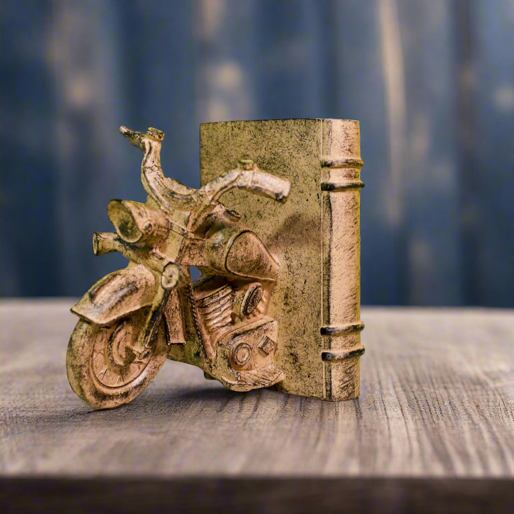 Vintage Motorcycle Bookends