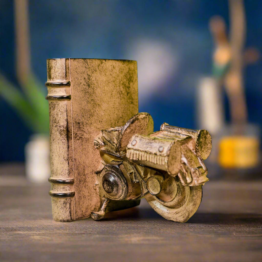 Vintage Motorcycle Bookends