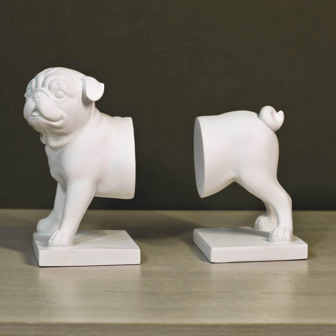 Cute Pup Bookend Resin Sculpture