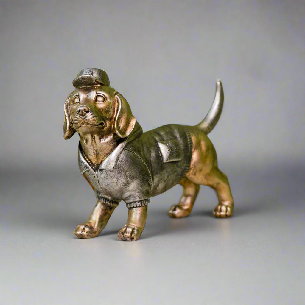 Baseball Pup Resin Sculpture