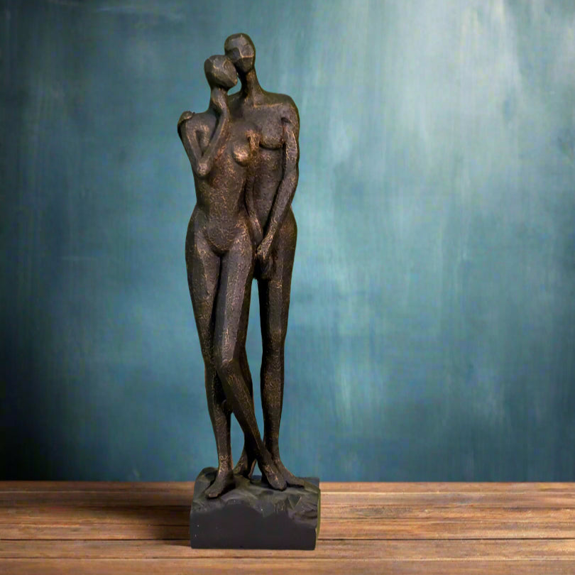 Lovers in Arms Resin Sculpture