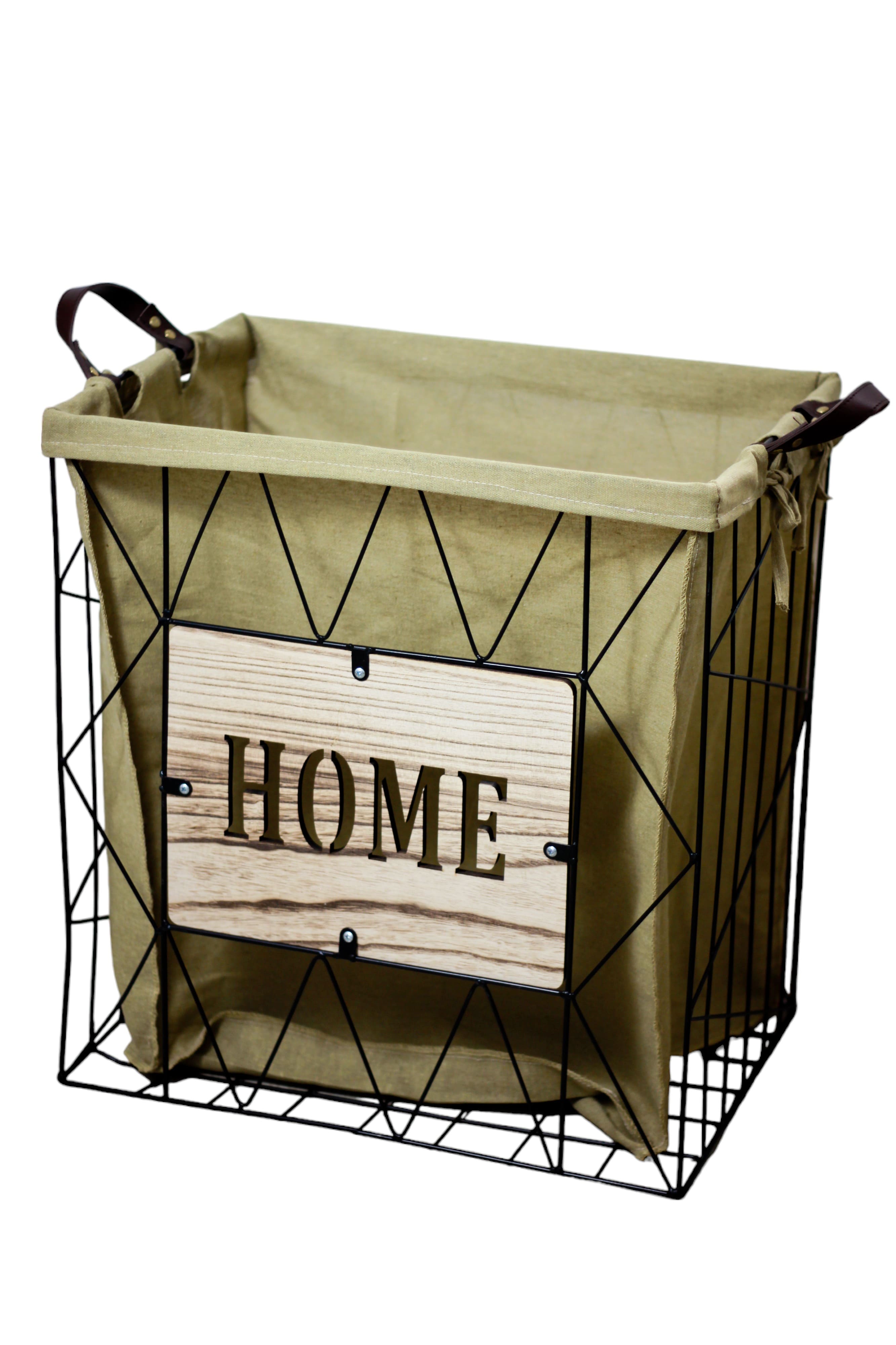 Fabric covered laundry best sale basket