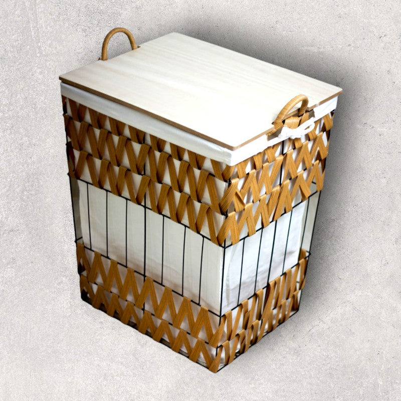 Wired Fabric Laundry Baskets with Cover