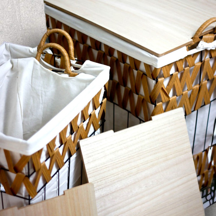 Wired Fabric Laundry Baskets with Cover